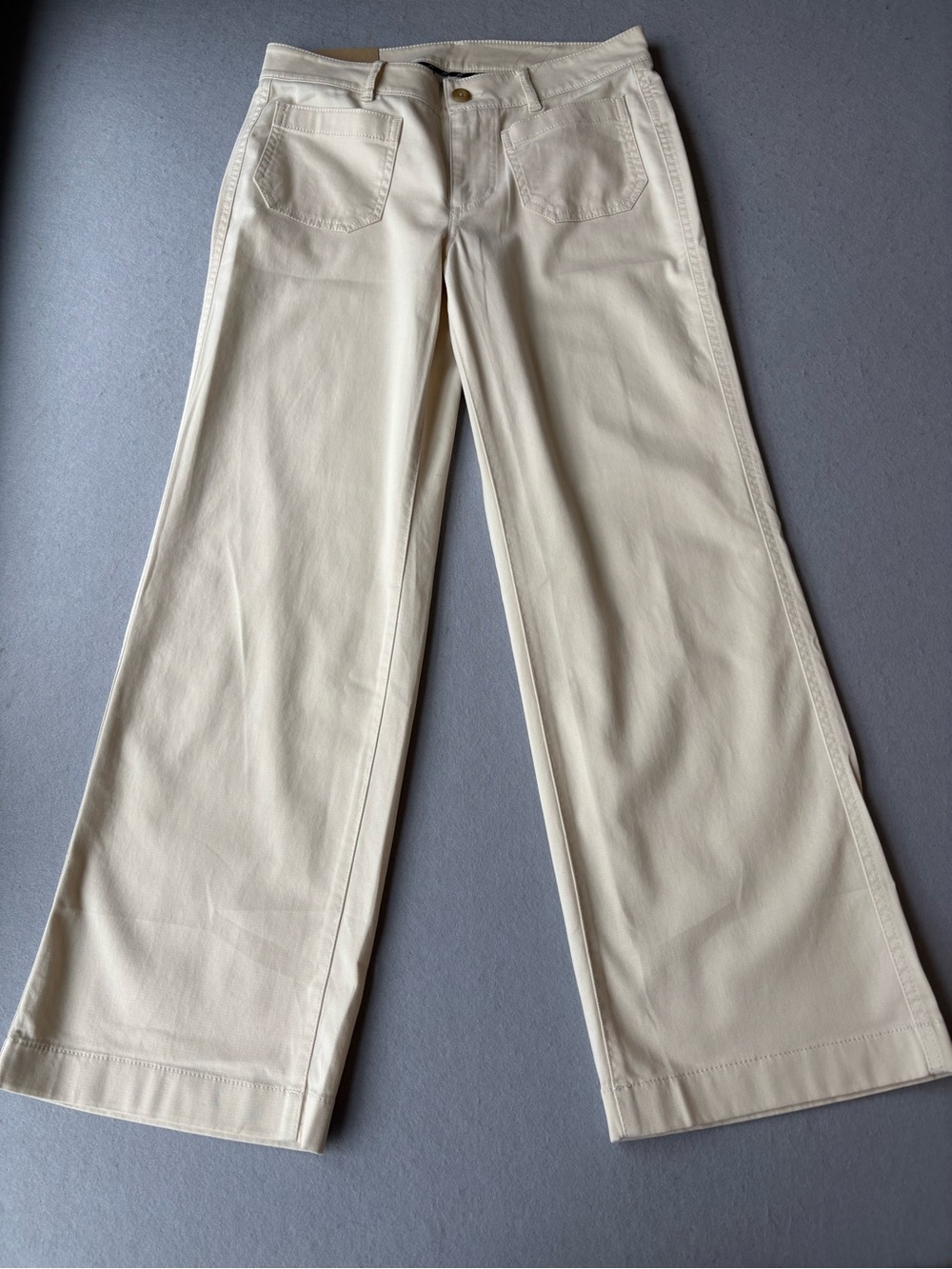 LL Bean NWT Women’s Patch Pocket Wide Straight-Leg Chino Heritage Stone Sz 6P - Picture 3 of 12